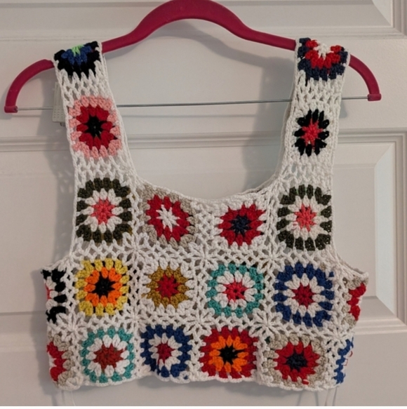 Le Lis Tops - Le Lis Multicolor Crochet Top